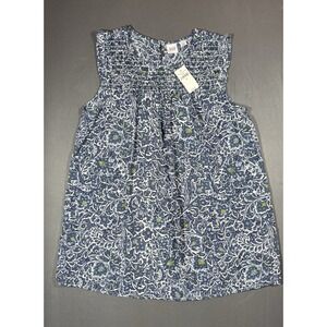 GAP Women's Sleeveless‎ Smocked Neck Floral Paisley Blouse Top Size XS NTW Blue